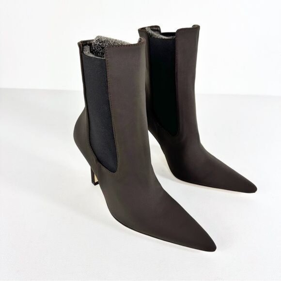 NEW Good American High Kickstand Neoprene Bootie Chocolate Brown Size 9 - Picture 5 of 14